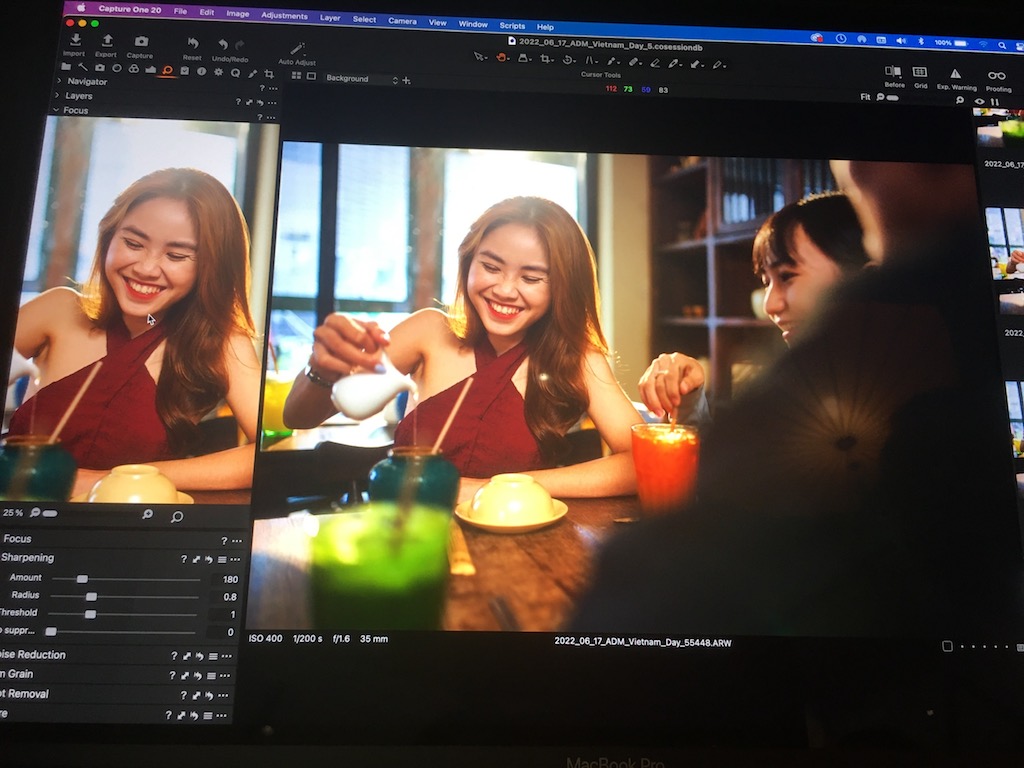 Vietnamese model filming dining with friends